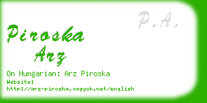 piroska arz business card